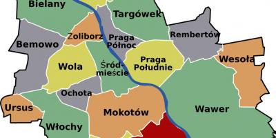 Карта окрестностей Варшавы 