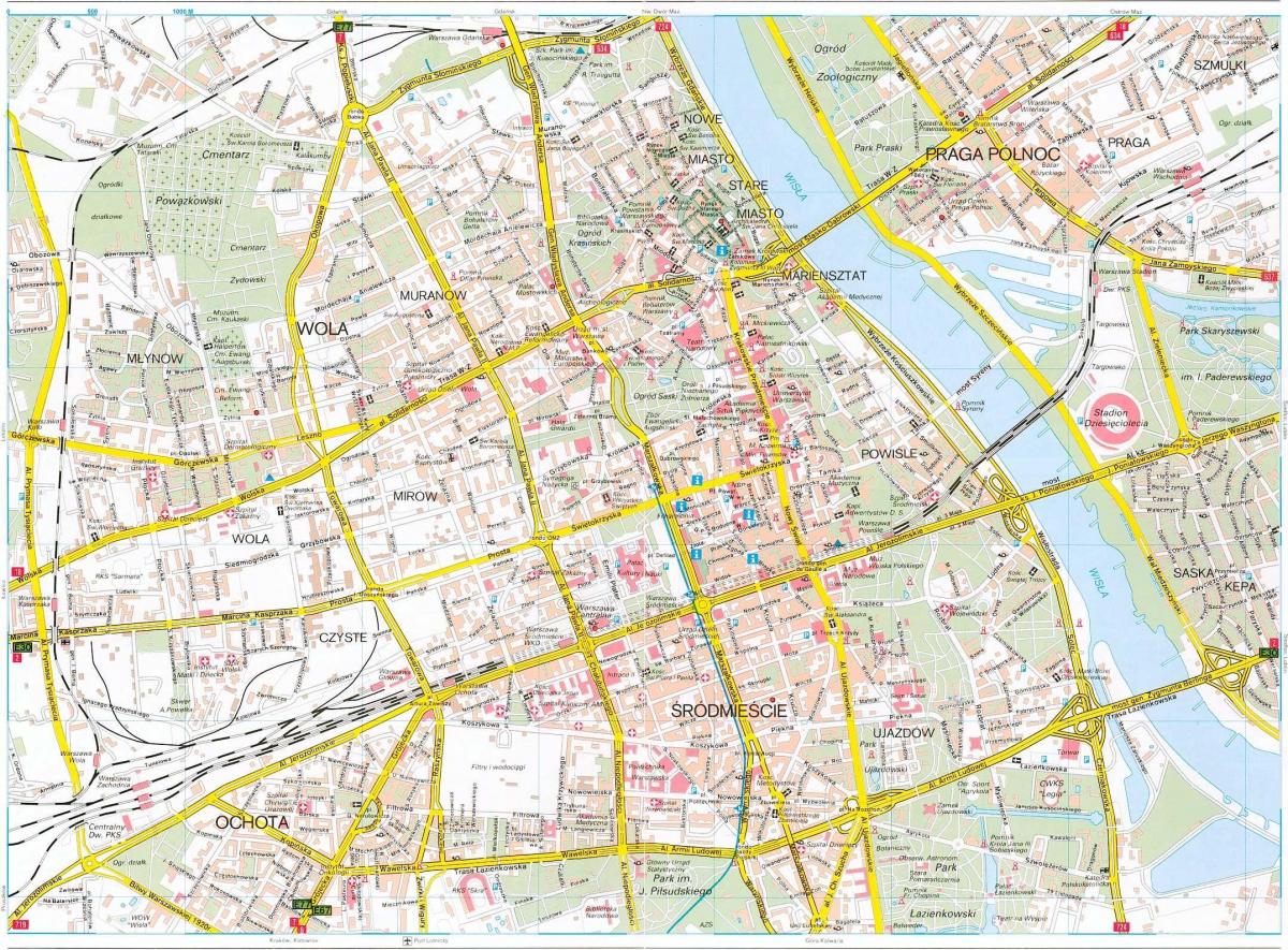 Варшава в Польше карте