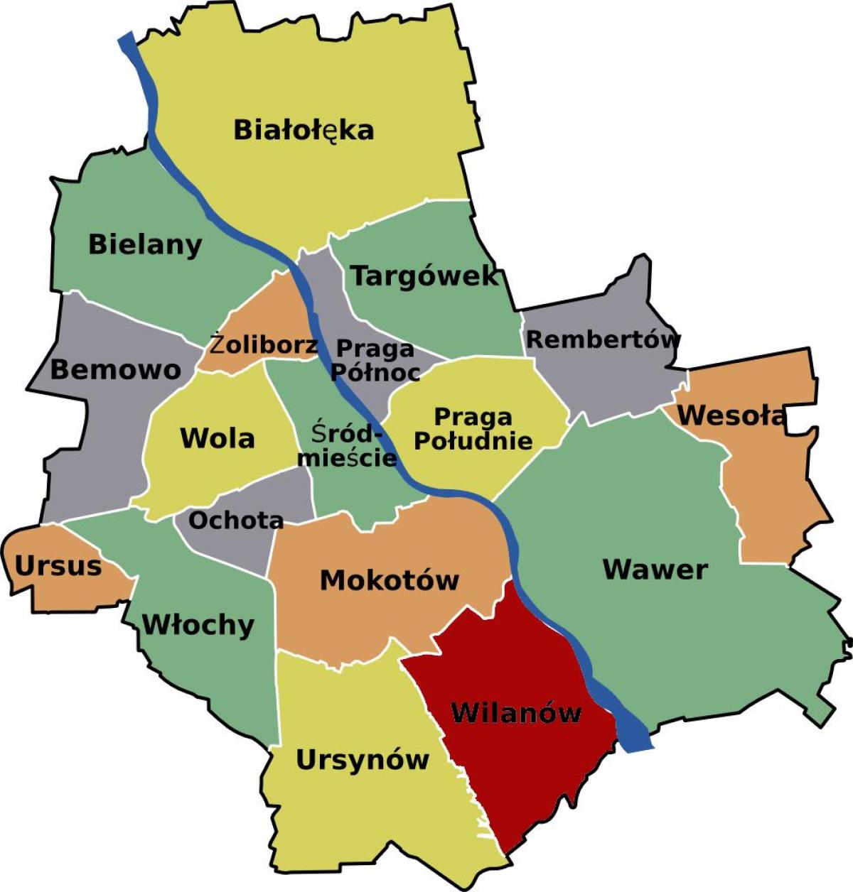 Карта окрестностей Варшавы 