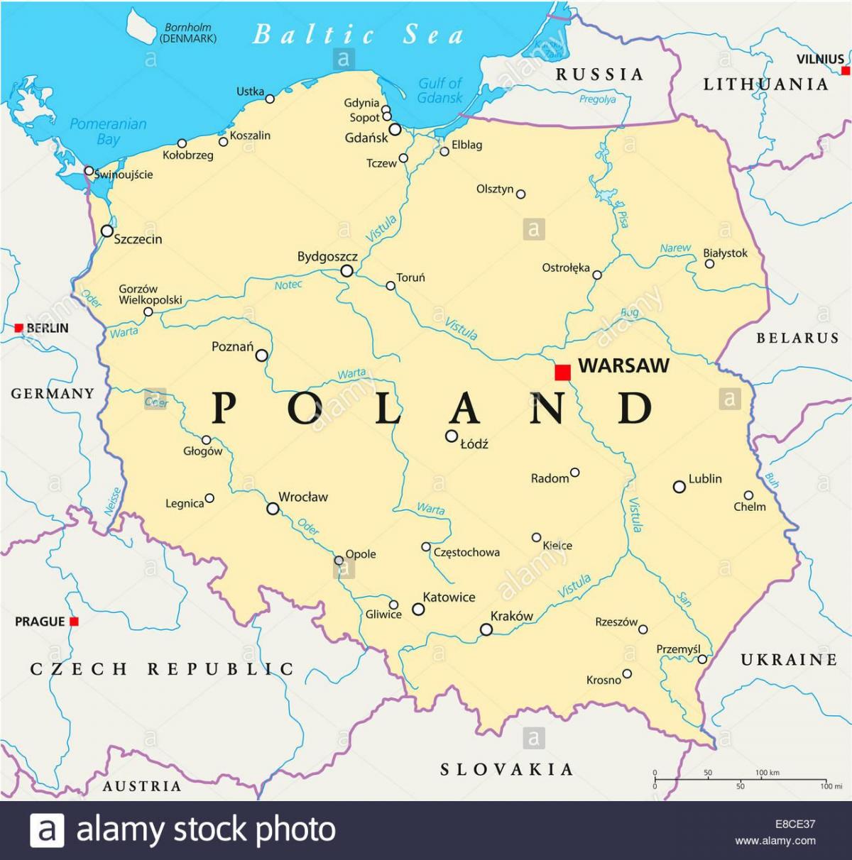 Варшава расположение на карте мира