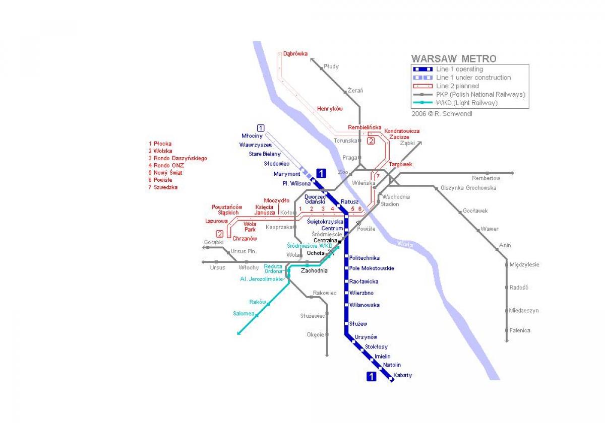 Варшавское метро карта