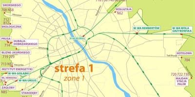 Варшава зоны 1 карта