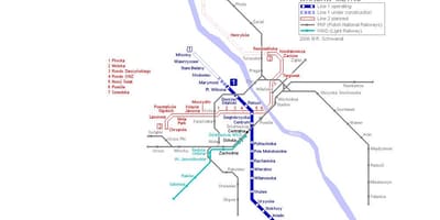 Варшавское метро карта