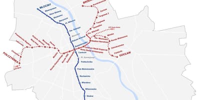 Карта Варшава метро 2016