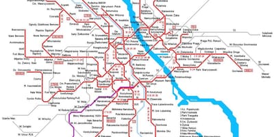 Варшава Железнодорожный карте