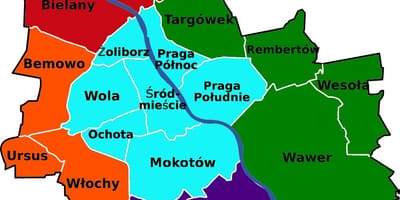 Карта районов Варшавы 