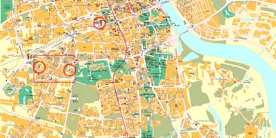 Карта улиц Варшавы и центра города 